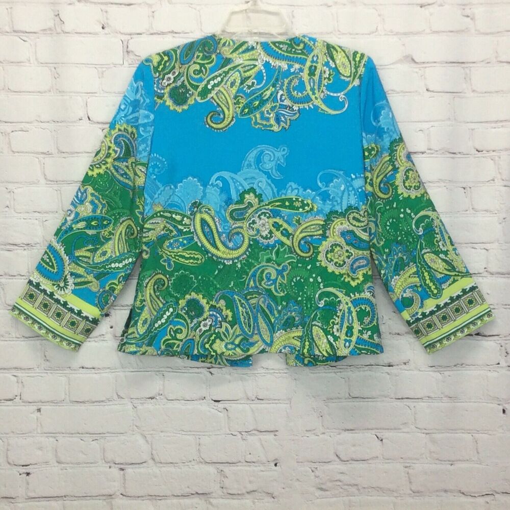 Chico's Open Front Blazer Jacket Women's Sz 0 (XS/4) Paisley Lightweight Casual - Picture 5 of 12